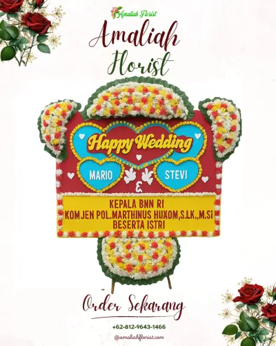 Karangan Papan Bunga Pernikahan di Kalapanunggal